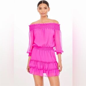 Generation Love Fiona tiered ruffle dress in hot pink.
